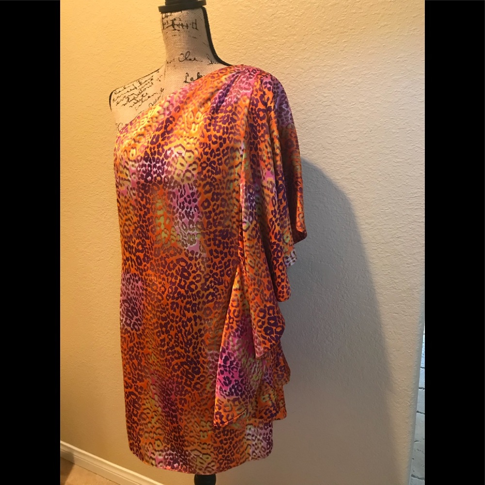 ABS Collection Orange/Yellow/Purple Leopard Dress
